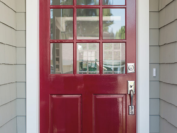 Red Front door Painting Doors and Trim